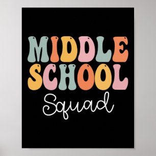 Póster Escuadrón de Secundaria Retro Groovy Vintage Prime