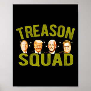 Póster Escuadrón de Traición Impugnar Trump Pence Pompeo
