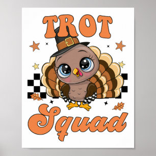 Póster Escuadrón de Trotada de Pavo de Acción de Gracias