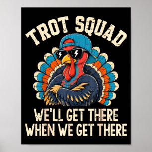 Póster escuadrón de trote de pavo divertido hombres corri