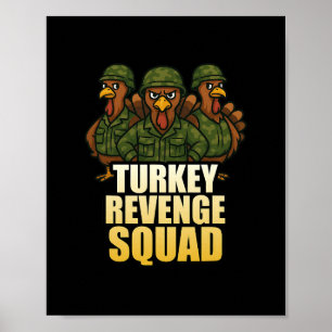 Póster Escuadrón de venganza de pavo Crew divertido de pa