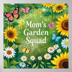 Póster Escuadrón del Jardín del Día de las Madres de Sunf