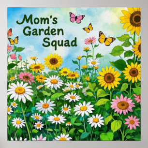 Póster Escuadrón del Jardín Floral del Día de la Madre