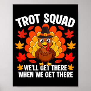 Póster escuadrón divertido de trote de pavo otoño de acci