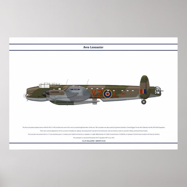 Póster Escuadrón especial 617 de Lancaster BI (Frente)