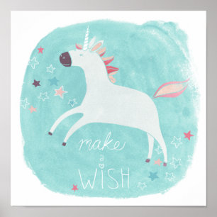 Póster Escuadrón mágico de unicornio - Hacer un deseo