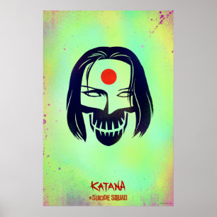 Póster Escuadrón suicida   Icono de cabeza de Katana