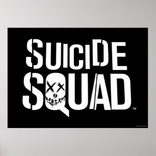 Póster Escuadrón suicida Logotipo blanco
