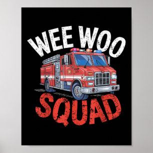 Póster Escuadrón Wee Woo Divertido Bombero Camión de Bomb