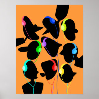 Póster Escuchando al Poster de música