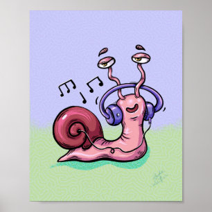 Póster Escuchando el caracol con música