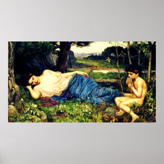 Póster Escuchando sus dulces pipings (1911)~ Bella Artes