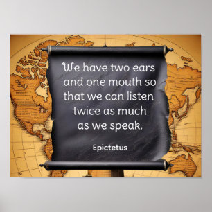 PÓSTER ESCUCHAR MÁS HABLAR MENOS (MATE)