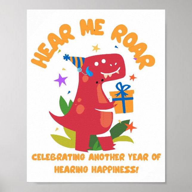 Póster Escuchar rugir Cochlear Implante Audiencia Cumplea (Frente)