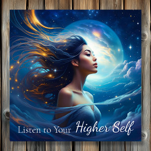 Póster Escuche a su ser superior   Espiritual de meditaci