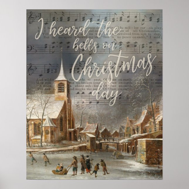 Póster Escuché las campanas el día del Navidad, Iglesia d (Frente)