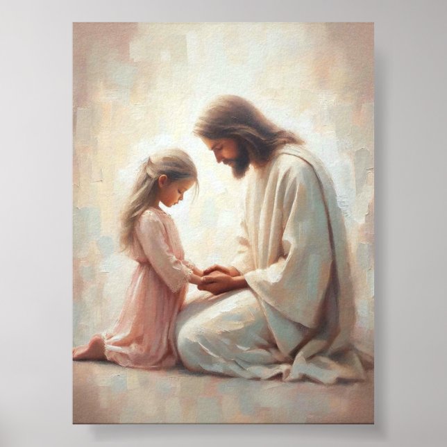 Póster Escuché oraciones - Jesús rezando con los niños Cr (Frente)