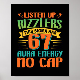 Póster Escuchen Rizzlers 67 Aura Energía Seis Siete Diver