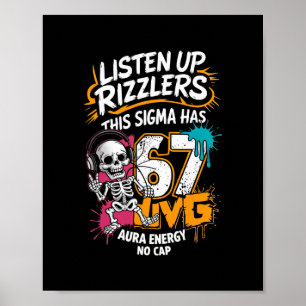 Póster Escuchen Rizzlers Este Sigma Tiene 67 Energía de A