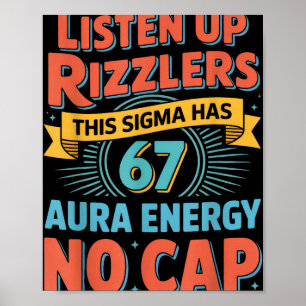 Póster Escuchen Rizzlers Este Sigma Tiene 67 Energía de A