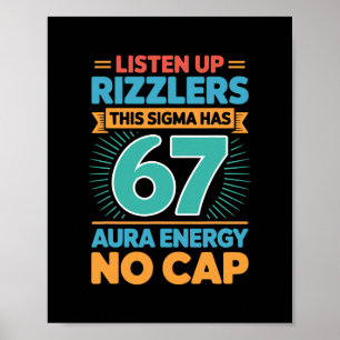 Póster Escuchen Rizzlers Este Sigma Tiene 67 Energía de A