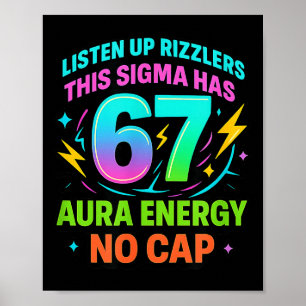 Póster Escuchen Rizzlers Este Sigma Tiene 67 Energía de A