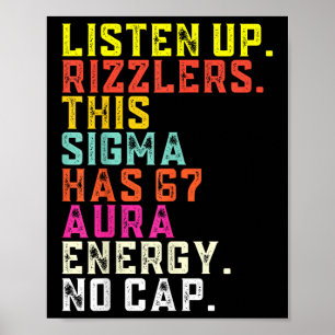 Póster Escuchen Rizzlers Este Sigma Tiene 67 Energía de A