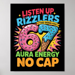 Póster Escuchen Rizzlers Este Sigma Tiene 67 Energía de A