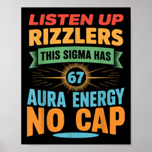 Póster Escuchen Rizzlers Este Sigma Tiene 67 Energía de A