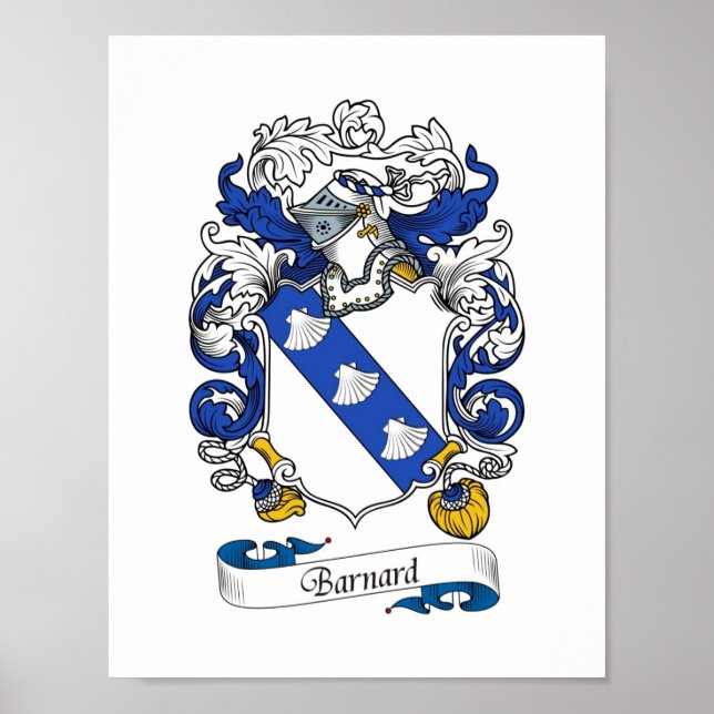 Póster Escudo Barnard de armas/escudo familiar (Frente)