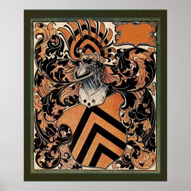 Póster Escudo belga medieval de armas (Frente)