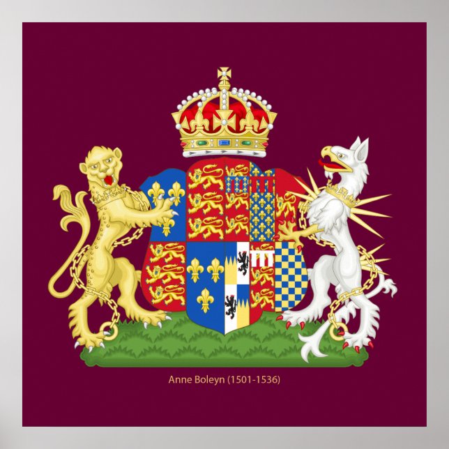 Póster Escudo de armas Anne Boleyn (Frente)