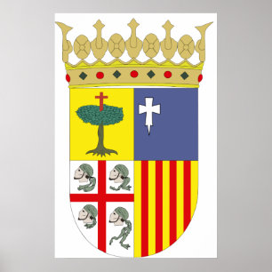 Póster Escudo de armas Aragón Símbolo Oficial de España H