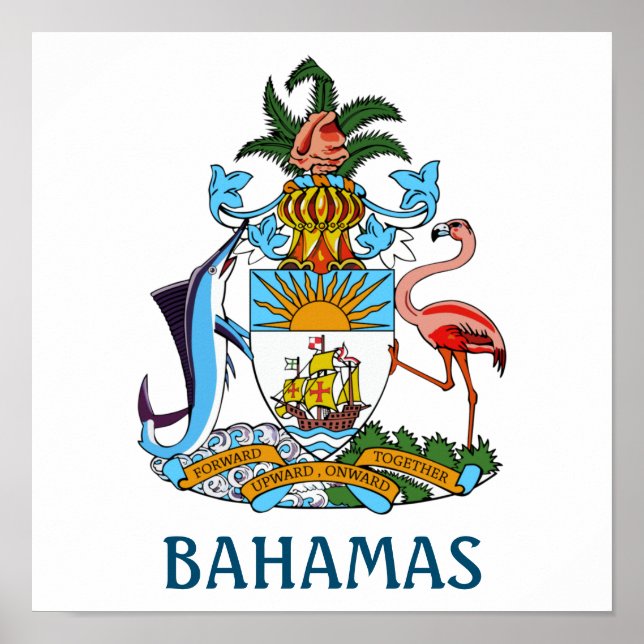 Póster Escudo de armas - Bahamas (Frente)