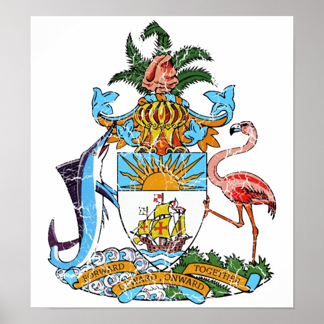 Póster Escudo De Armas De Bahamas (Frente)