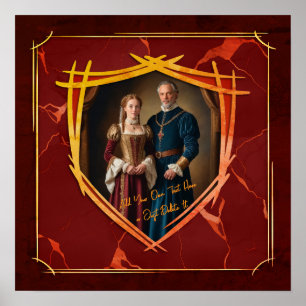 Póster Escudo de Armas de Caballero Regalo Medieval Antig