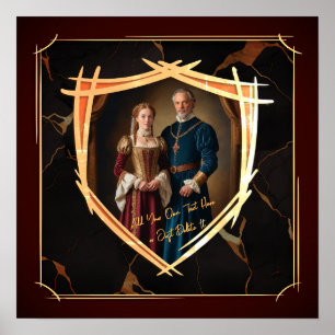 Póster Escudo de Armas de Caballero Regalo Medieval Antig