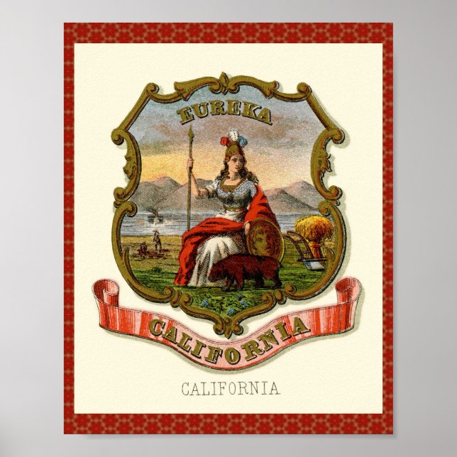 Póster Escudo de armas de California (Frente)