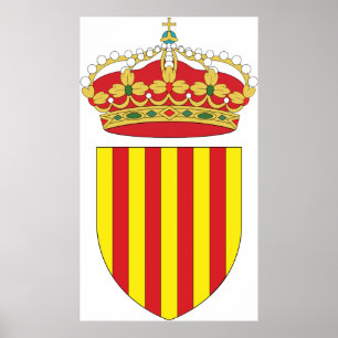 Póster Escudo de armas de carbón Cataluña Oficial España