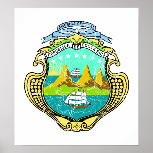 Póster Escudo De Armas De Costa Rica (Frente)