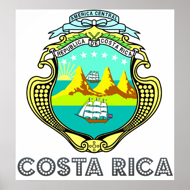 Póster Escudo de armas de Costa Rica (Frente)