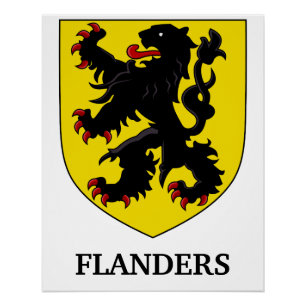 Póster Escudo de Armas de Flandes León Heraldico