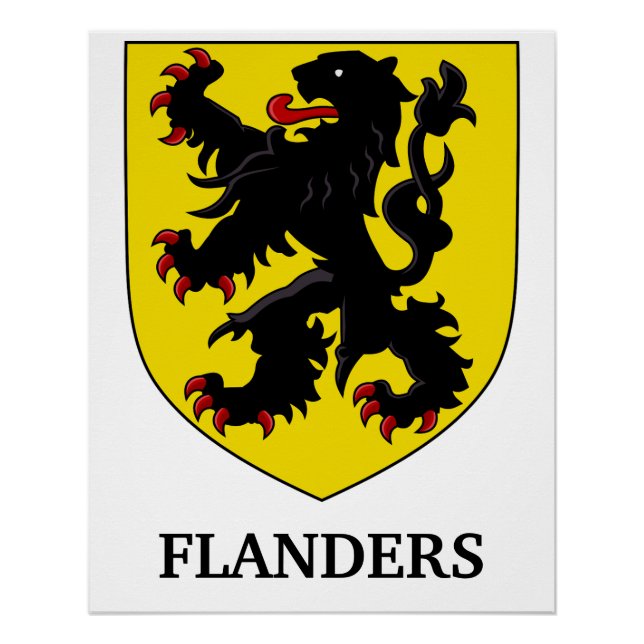 Póster Escudo de Armas de Flandes León Heraldico (Anverso)