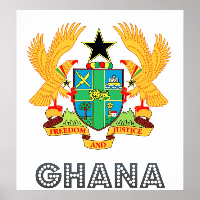 Póster Escudo de armas de Ghana (Frente)