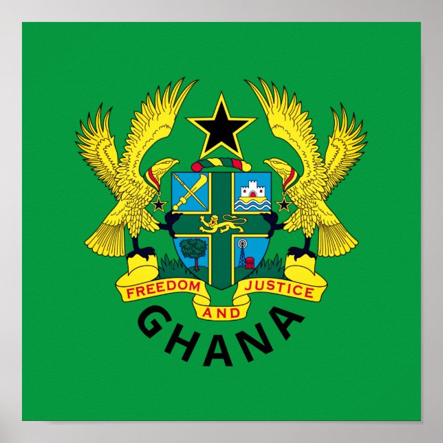 Póster Escudo de armas de Ghana (Frente)