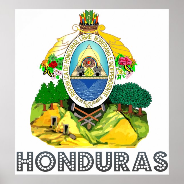 Póster Escudo de armas de Honduras (Frente)