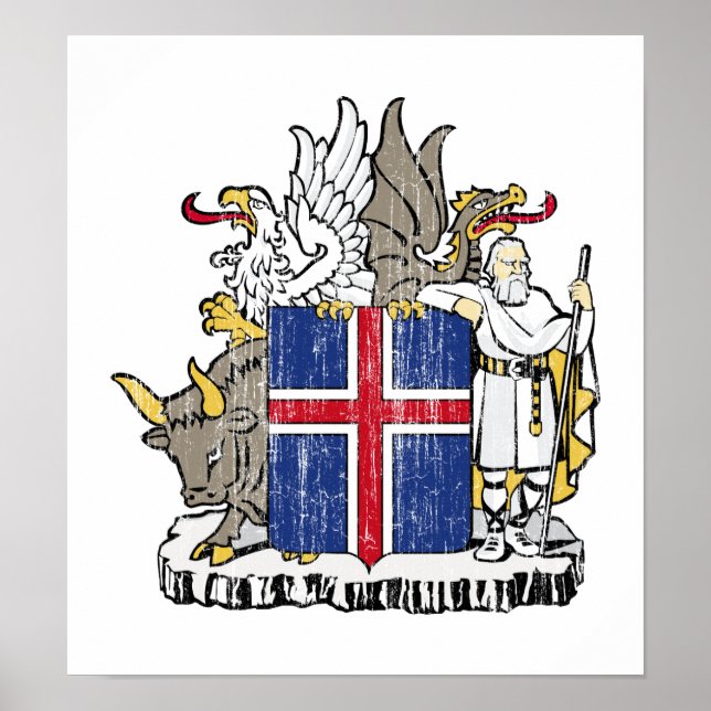 Póster Escudo De Armas De Islandia (Frente)