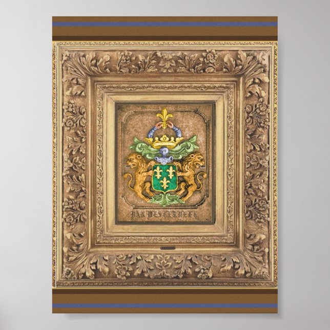 Póster Escudo De Armas De La Familia Holandesa Del Oeste. (Frente)