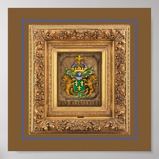 Póster Escudo De Armas De La Familia Holandesa Del Oeste. (Frente)