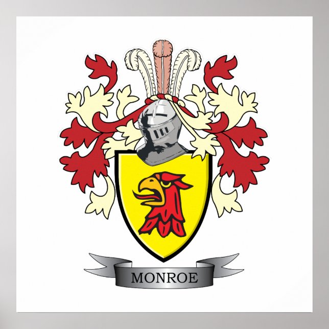 Póster Escudo de armas de la familia Monroe (Frente)